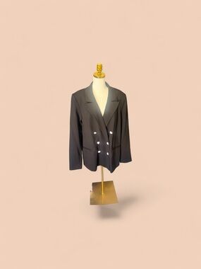 Good American Double-Breasted Black Blazer